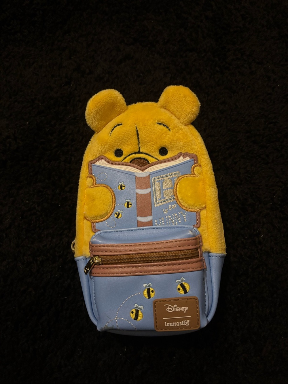 Disney Yellow & Light Blue Winnie the Pooh Kids Plush Crossbody Bag